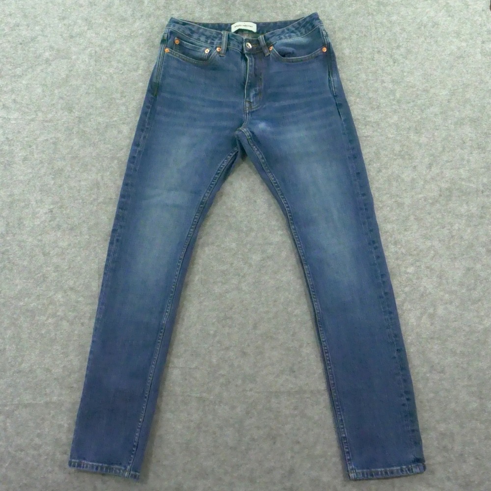 Spier & Mackay Jeans Mens 30 Blue SLim Straight Mid Rise Zip Fly Contemporary